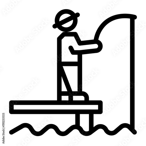 people fishing_2 line icon