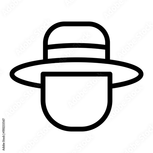 straw hat line icon