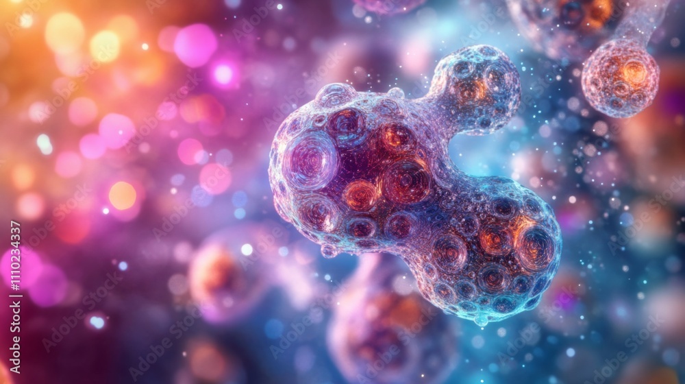 Abstract digital art piece that appears to be Microscopic image of cancer Abstract digital art piece that appears to be Microscopic image of cancer