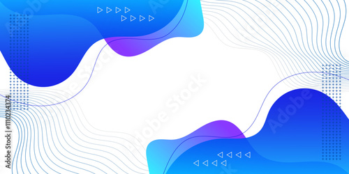 Abstract blue fluid shape modern banner. photo