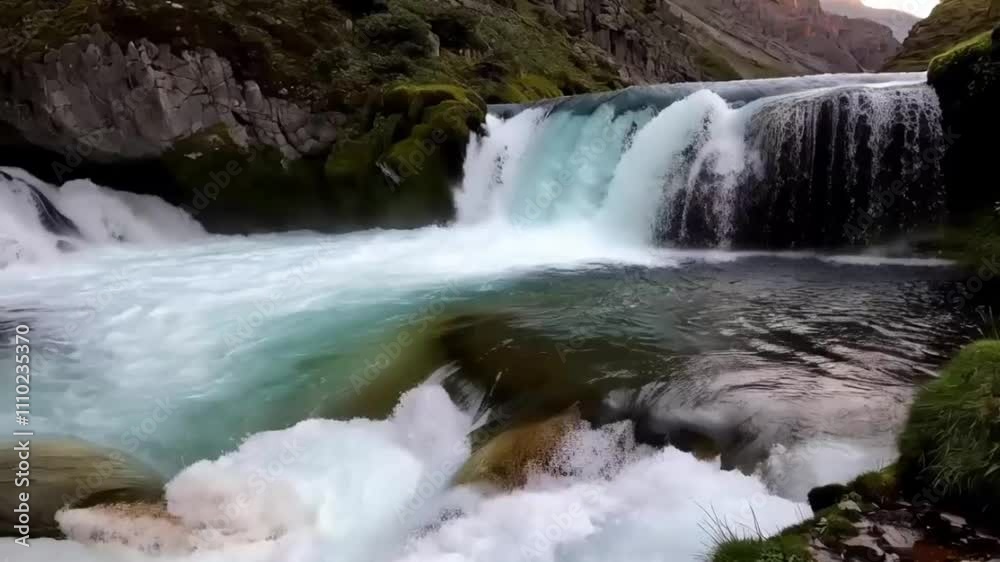A time lapse Water moving from high altitude streams to cascading waterfalls. A time lapse Water moving from high altitude streams to cascading waterfalls.
