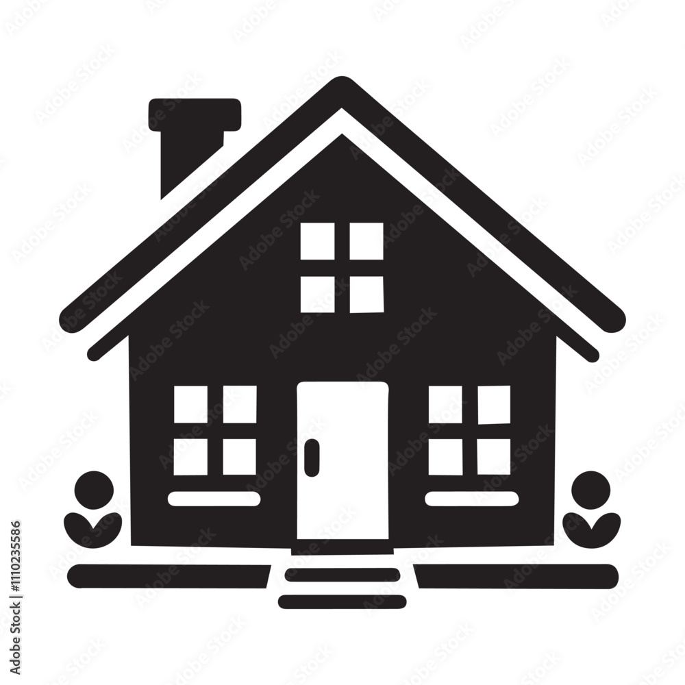Collection home icons vector illustration, House symbol. Real estate objects and houses black icons isolated on white background. Collection home icons vector illustration, House symbol. Real estate objects and houses black icons isolated on white background.