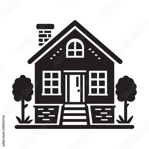 Collection home icons vector illustration, House symbol. Real estate objects and houses black icons isolated on white background.