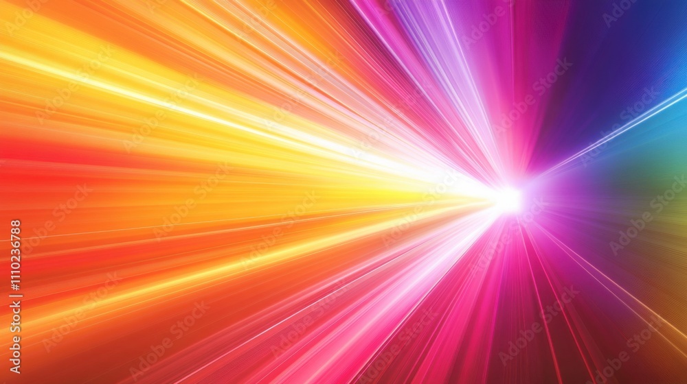 An abstract scene of multi-colored light beams radiating outward to form a unified, vibrant spectrum on a smooth background, Symbolizing the convergence of diverse perspectives into a single An abstract scene of multi-colored light beams radiating outward to form a unified, vibrant spectrum on a smooth background, Symbolizing the convergence of diverse perspectives into a single