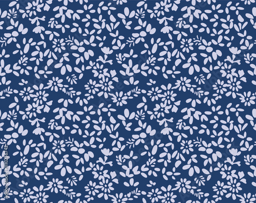 Japanese Petal Flower Fall Vector Seamless Pattern