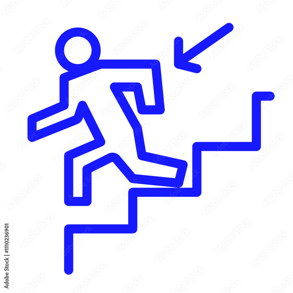 down the stairs color icon down the stairs color icon
