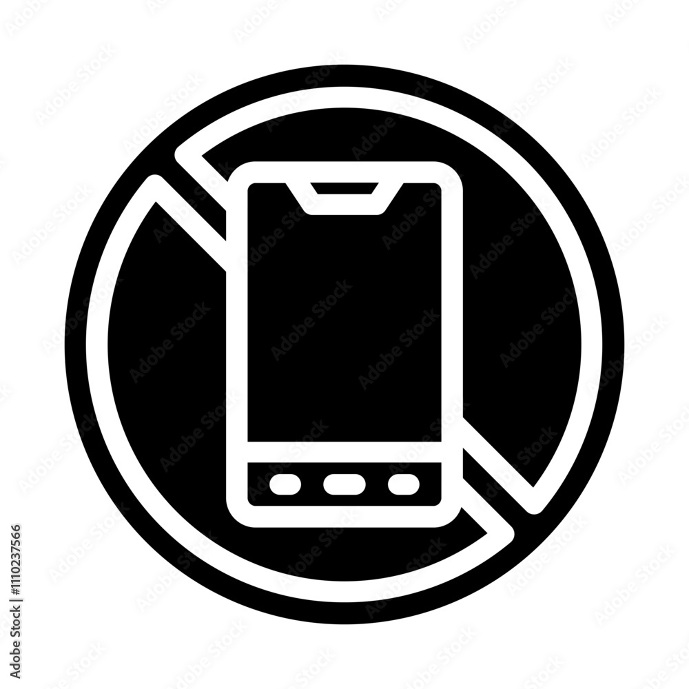 cell phone prohibited area solid icon cell phone prohibited area solid icon