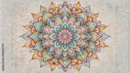 Serene Mandala: Pastel Hues and Intricate Details  photo