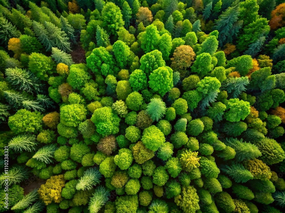 Captivating Long Exposure of a Lush Green Moss Forest: Nature's Textured Background with Depth and Serenity for Natural Landscapes and Eco-Friendly Themes