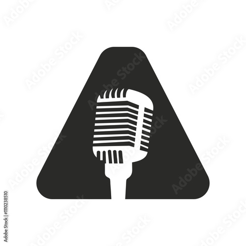 Letter A Microphone Logo Concept For Music Symbol Vector Sign