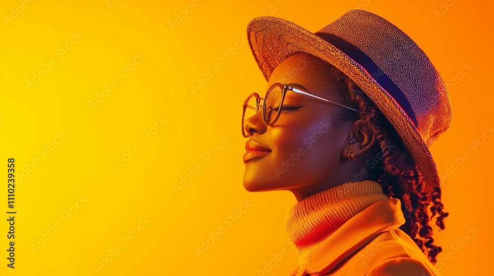 beautiful african woman standing elegantly