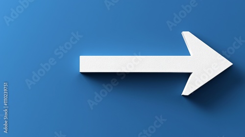 A single straight arrow points to the right on a blue backdrop, symbolizing guidance or direction