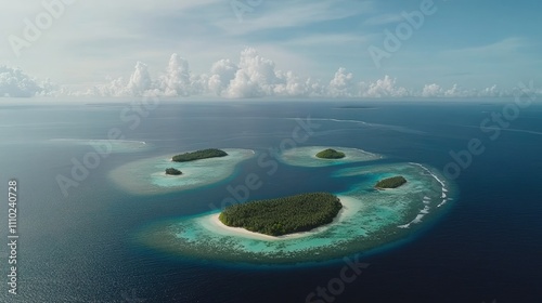 Tropical Islands Surrounded by Clear Blue Water photo