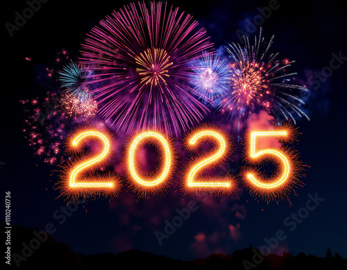 Celebrate 2025: Festive Fireworks, Balloons & New Year’s Artwork