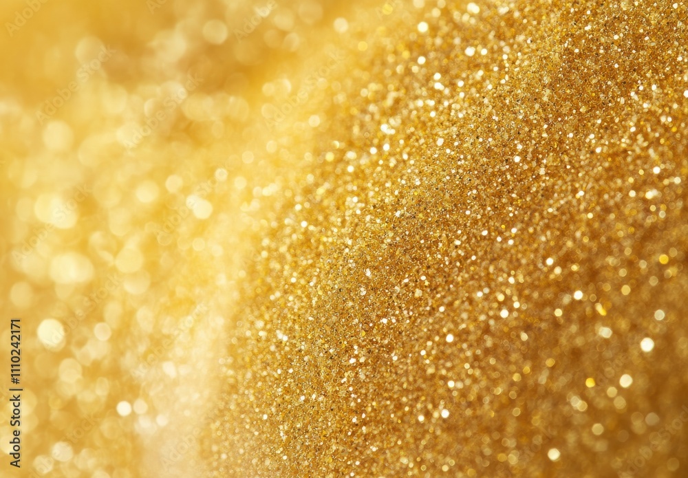 Shimmering Golden Glitter Background Showing a Soft Focus of Sparkling Texture for Creative Projects, Crafts, and Festive Decorations Shimmering Golden Glitter Background Showing a Soft Focus of Sparkling Texture for Creative Projects, Crafts, and Festive Decorations
