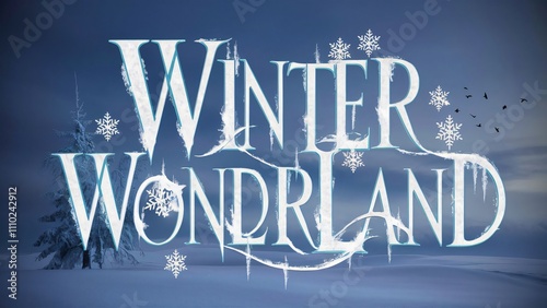 Enchanted Winter Wonderland, Festive Typographic Design for Holiday Cards, Posters, and Winter Themes photo