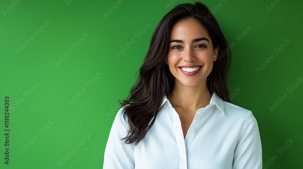 Smiling Businesswoman with Green Background Smiling Businesswoman with Green Background