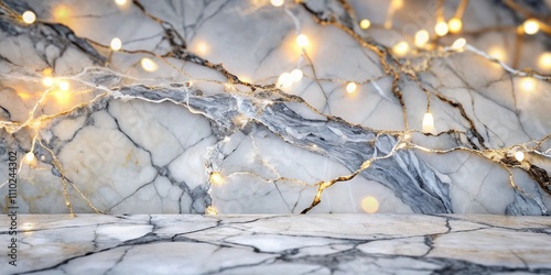 Captivating Panoramic View of High Detail Light Gray and White Marble Texture Featuring Dark Veins and Cracks for Interior Design and Architectural Backgrounds