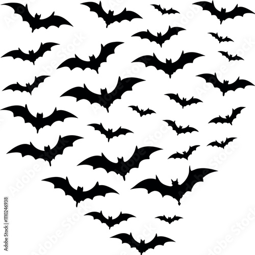 Bat Carton collection set silhouette vector art illustration