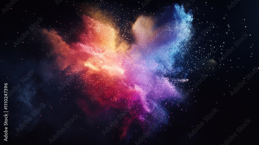 An evocative depiction of multi-colored abstract particles forming a unified, glowing cloud on a dark backdrop An evocative depiction of multi-colored abstract particles forming a unified, glowing cloud on a dark backdrop