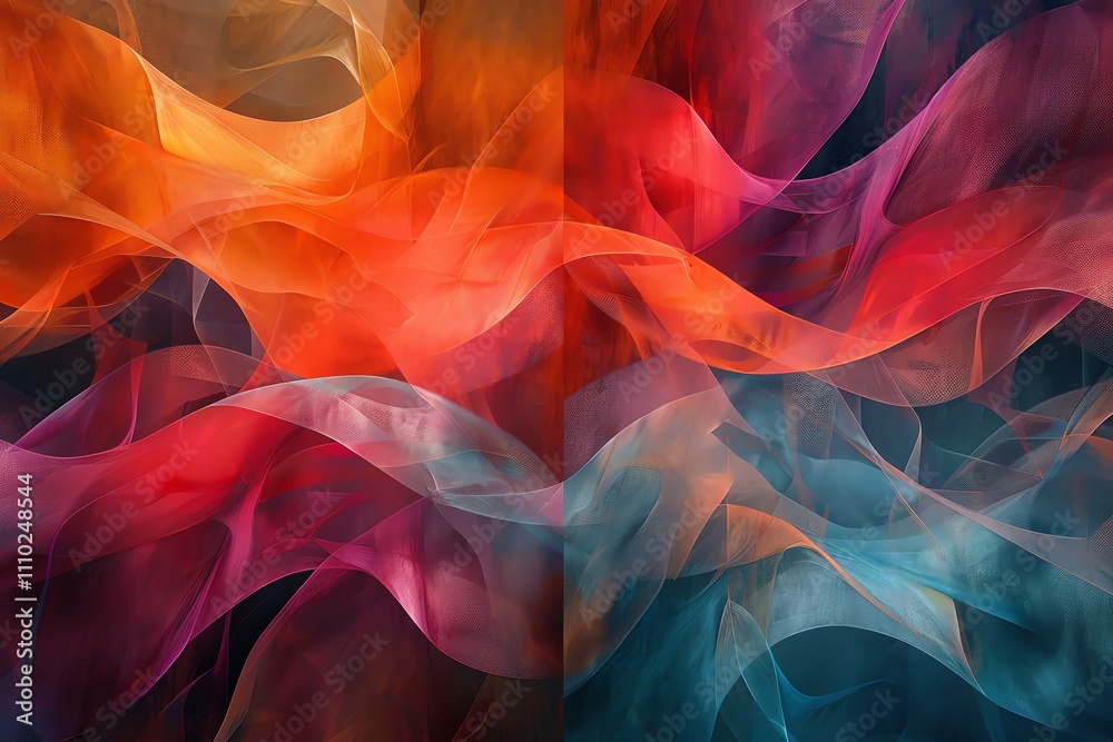 Obraz premium Abstract colorful fabric waves.