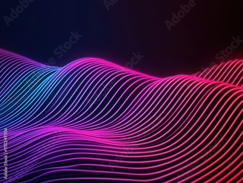 Vibrant wave pattern with neon colors. photo