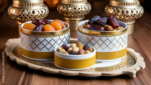 dates and food in the month of Ramadan Kareem photo