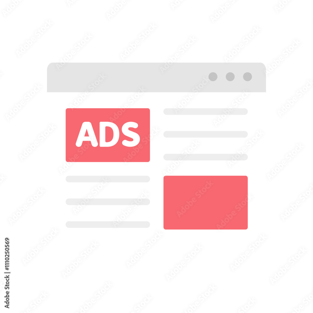 Web marketing ads icon. Advertisement, seo, promotion, business, online, marketing concepts. Flat vector design isolated illustration. Web marketing ads icon. Advertisement, seo, promotion, business, online, marketing concepts. Flat vector design isolated illustration.