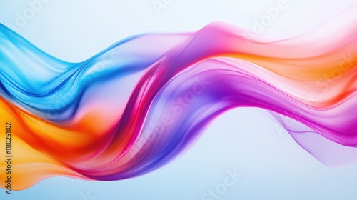 Wallpaper Mural An evocative image of colorful abstract waves flowing together to create a unified, dynamic swirl on a neutral surface Torontodigital.ca