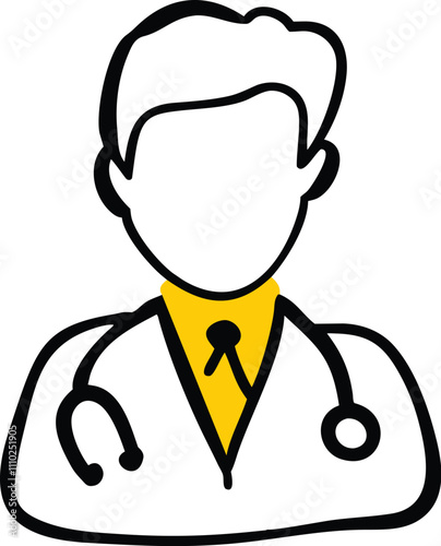 Professional Doctor Vector Illustration. Medical Icon