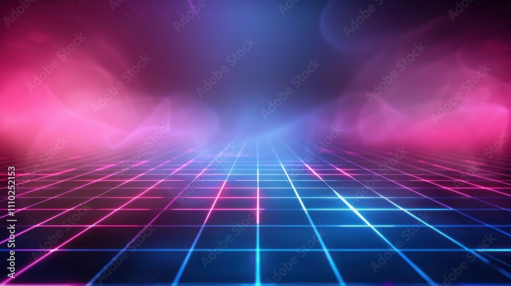 Neon Grid with Pink and Blue Haze Neon Grid with Pink and Blue Haze