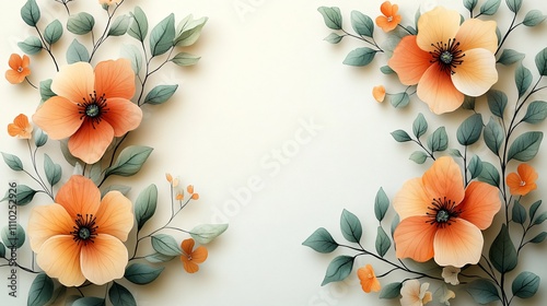 Elegant watercolor florals create a soft and refined backdrop for various occasions