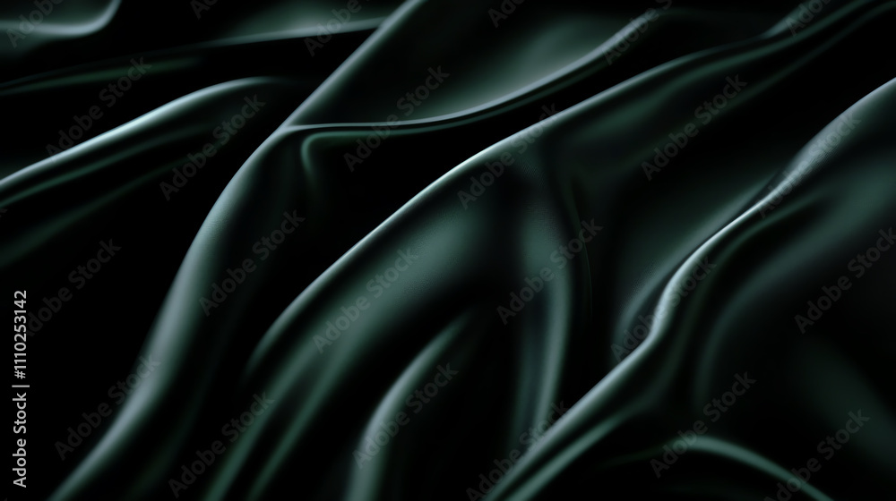 Fototapeta premium Elegant black fabric texture showcases soft folds and rich details.