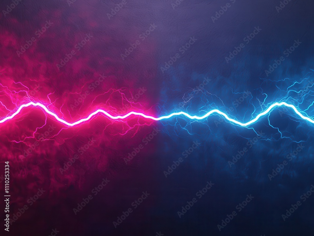 Vibrant electric arcs in pink and blue colors.
