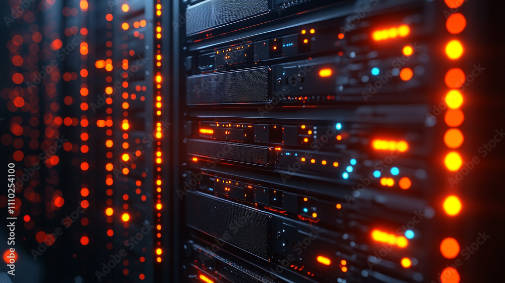server racks in a data center with blurred background symbolizing technology, data processing, and the backbone of modern information infrastructure server racks in a data center with blurred background symbolizing technology, data processing, and the backbone of modern information infrastructure