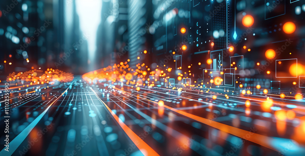 Design a visually engaging digital marketing strategy visualization with dynamic graphs, colorful data points. Design a visually engaging digital marketing strategy visualization with dynamic graphs, colorful data points.