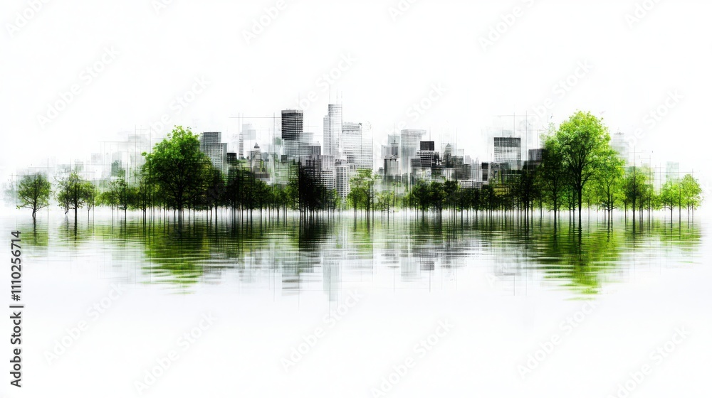 Visual warning of climate change: city drowned by rising sea levels. Urgent call for environmental action. Visual warning of climate change: city drowned by rising sea levels. Urgent call for environmental action.