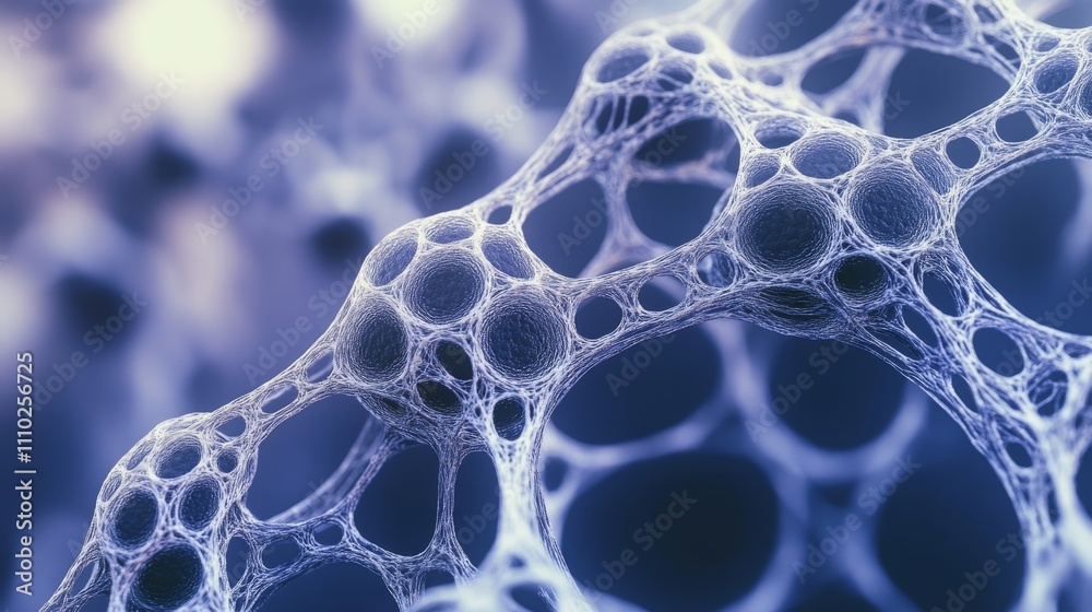 92.A close-up macro shot of an intricate cellular matrix, showcasing hexagonal honeycomb structures intertwined with spherical inserts. The abstract composition combines scientific precision with 92.A close-up macro shot of an intricate cellular matrix, showcasing hexagonal honeycomb structures intertwined with spherical inserts. The abstract composition combines scientific precision with