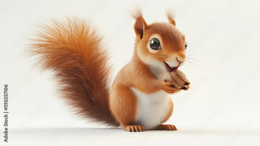 Cute Red Squirrel Holding a Nut Cute Red Squirrel Holding a Nut