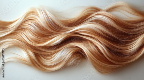 Golden blonde hair waves flowing against a clean white background ideal for creative projects and artistic designs