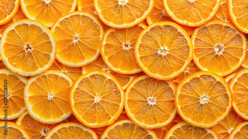 A vibrant pattern of sliced oranges, showcasing the natural beauty of citrus fruit with its juicy, segmented flesh and bright yellow hue. A vibrant pattern of sliced oranges, showcasing the natural beauty of citrus fruit with its juicy, segmented flesh and bright yellow hue.
