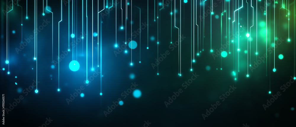 Abstract digital background with glowing lines and dots in blue and green tones. Abstract digital background with glowing lines and dots in blue and green tones.
