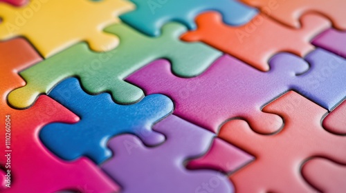 An evocative scene of a complex jigsaw puzzle with pieces in various colors and patterns coming together to form a coherent image