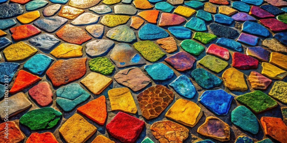 A vibrant mosaic of colorful stones arranged in a captivating pattern, showcasing a symphony of hues and textures. A vibrant mosaic of colorful stones arranged in a captivating pattern, showcasing a symphony of hues and textures.