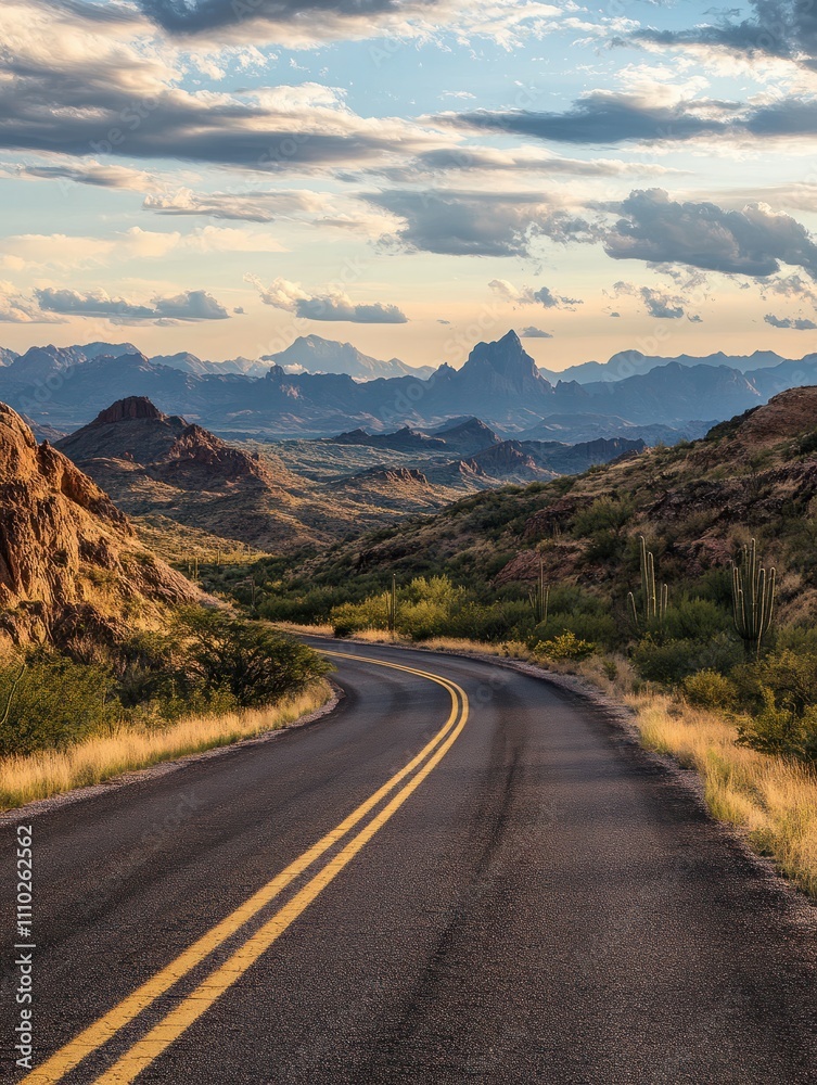 Fototapeta premium Desert views along Arizona State Route 88, a former stagecoach route known as the Apache Trail.