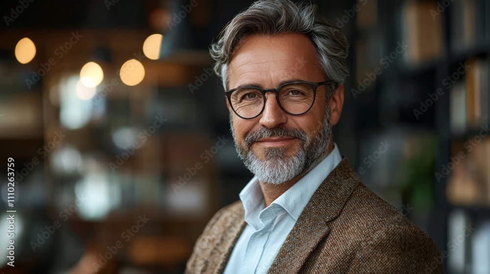 Handsome and enthusiastic young businessman