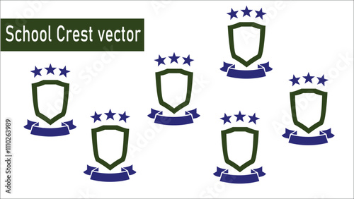 School Crest Vector Set design