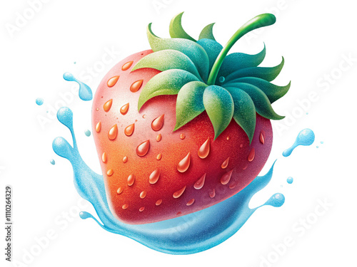 strawberry with water drops