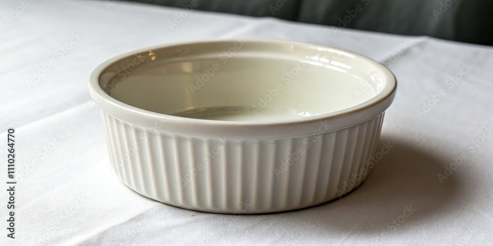Elegant Empty Ramekin Isolated on White Background - Perfect for Food Styling, Culinary Art, and Minimalist Design Projects Elegant Empty Ramekin Isolated on White Background - Perfect for Food Styling, Culinary Art, and Minimalist Design Projects
