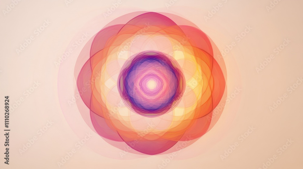 An evocative visualization of abstract, multi-colored circles radiating outward to create a unified, glowing mandala on a neutral surface An evocative visualization of abstract, multi-colored circles radiating outward to create a unified, glowing mandala on a neutral surface